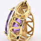 IGI Certified 14K White  Yellow Gold Pendant 5.25ct Amethyst  0.15ct Diamond