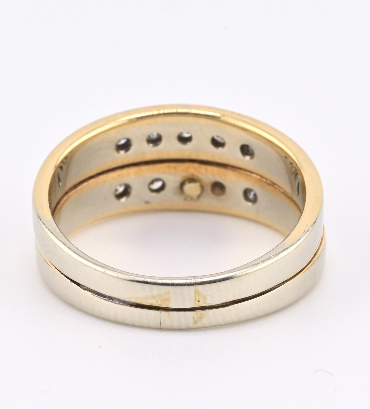 14K Two-Tone Gold Emerald & Diamond Ring, IGI Certified, 5.01g