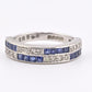 14K White Gold Ring with 0.51ct Blue Sapphires & 0.16ct Diamonds Size 4