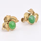 IGI Certified 14K Yellow Gold Jadeite Floral Earrings | 7.00ct Green Jade