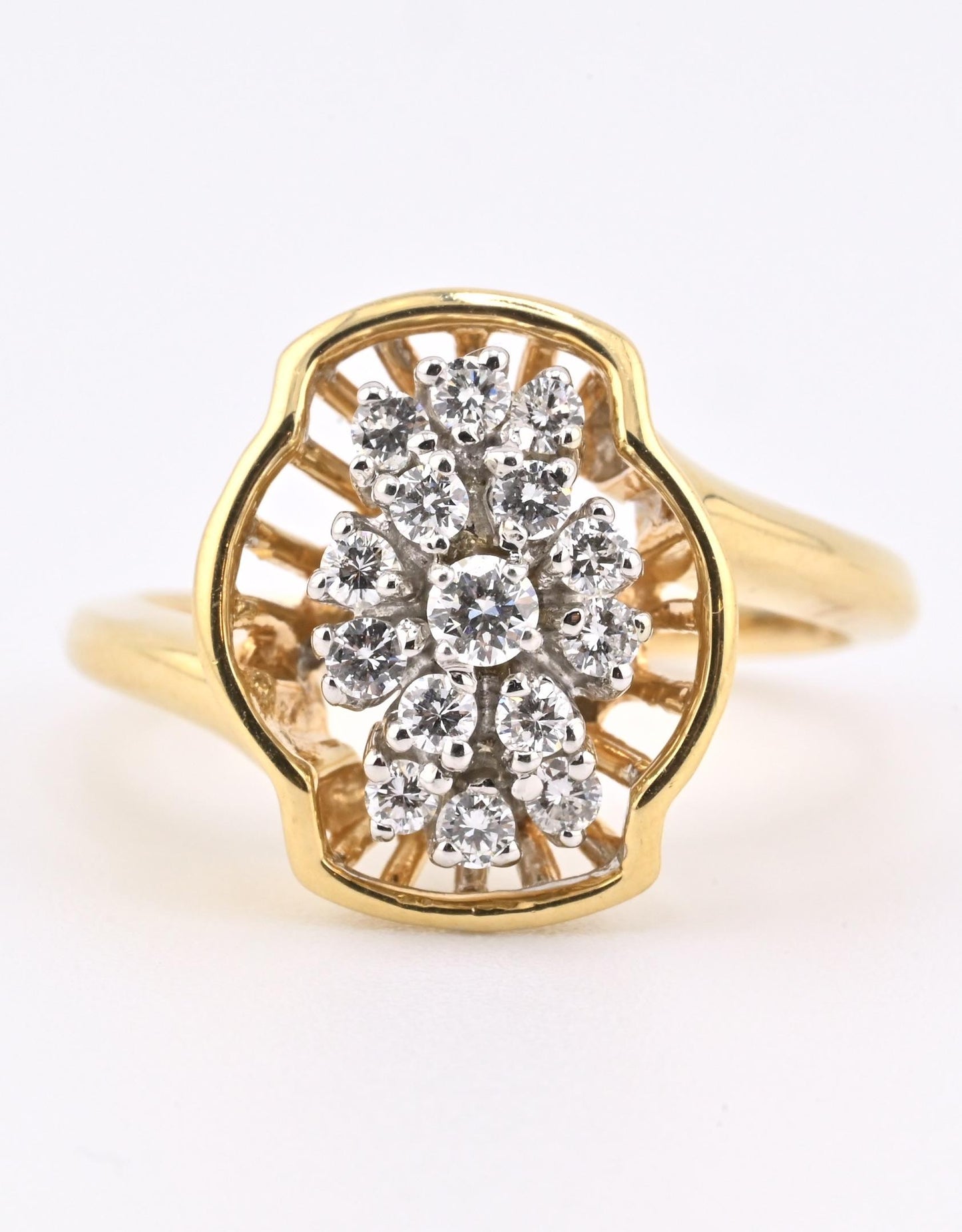 14K Yellow Gold Diamond Ring With VS2 Stones 0.41 Carats IGI Certified Size 6.5