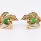 IGI Certified 14K Yellow Gold Jadeite Floral Earrings | 7.00ct Green Jade