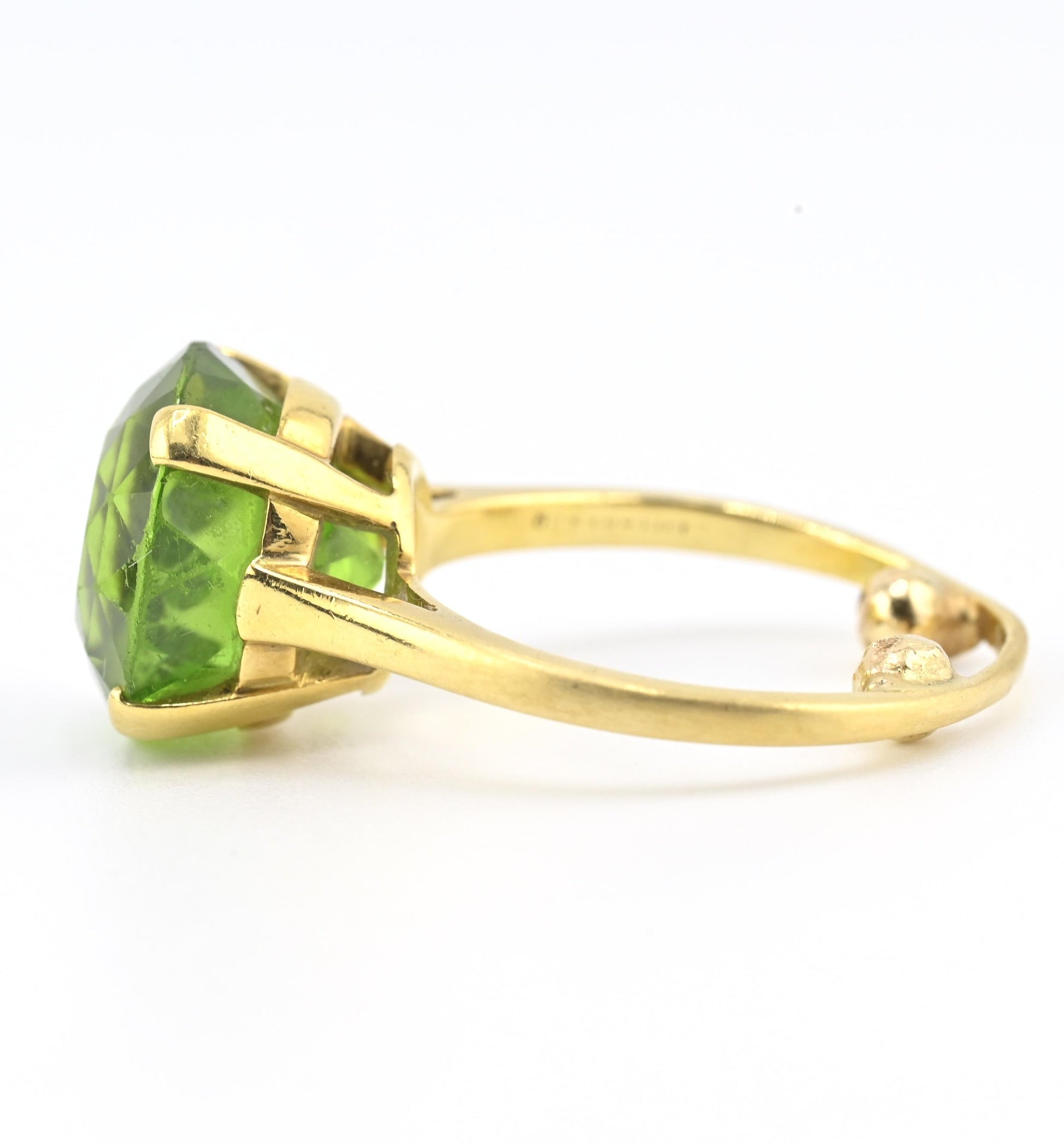 Rare Tiffany & Co 18K Peridot Ring Size 5 IGI Certified