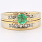 14K Two-Tone Gold Emerald & Diamond Ring, IGI Certified, 5.01g