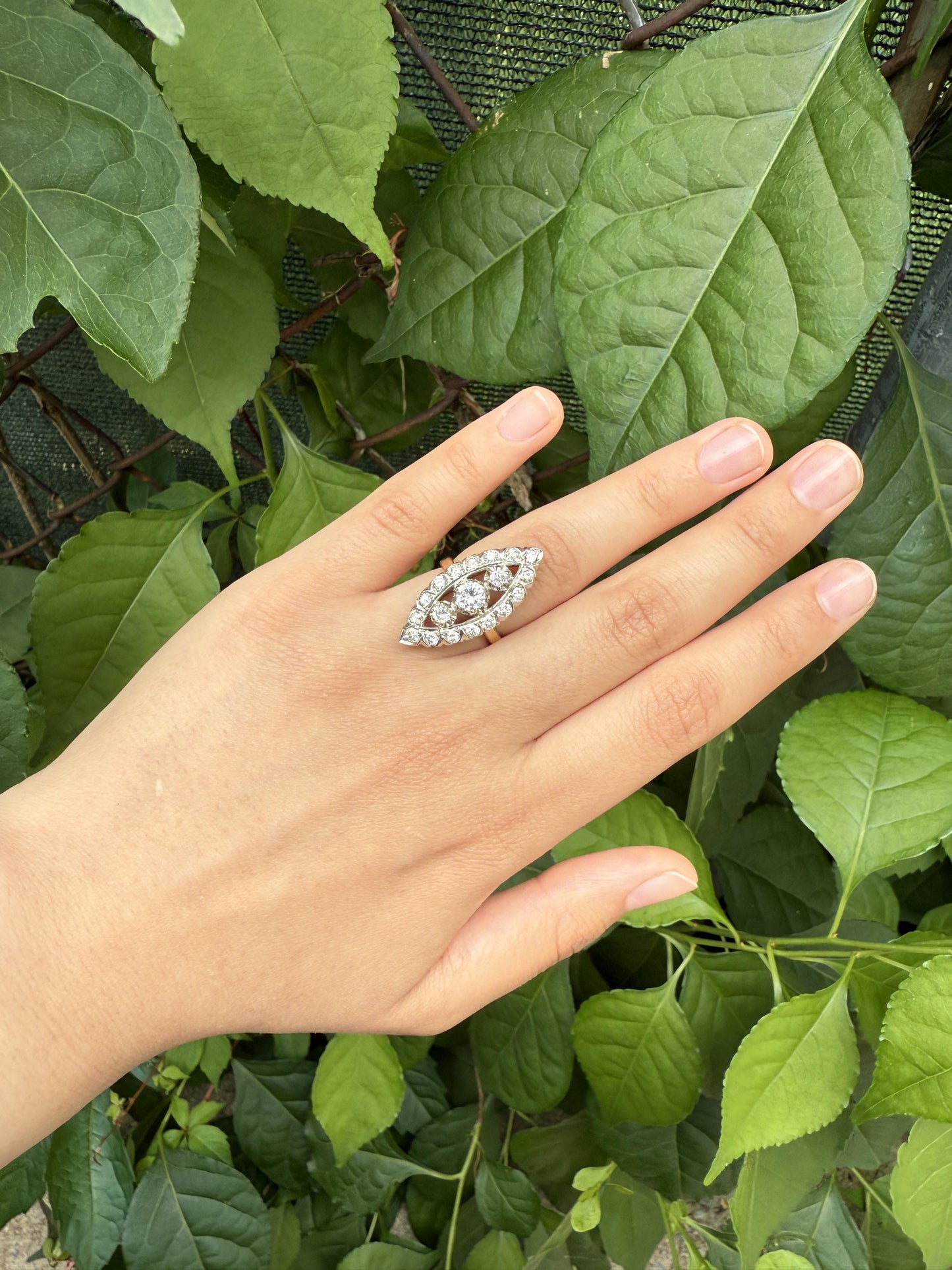 14K White & Yellow Gold Ring with 1.67 Carats of Natural Diamonds, Size 6