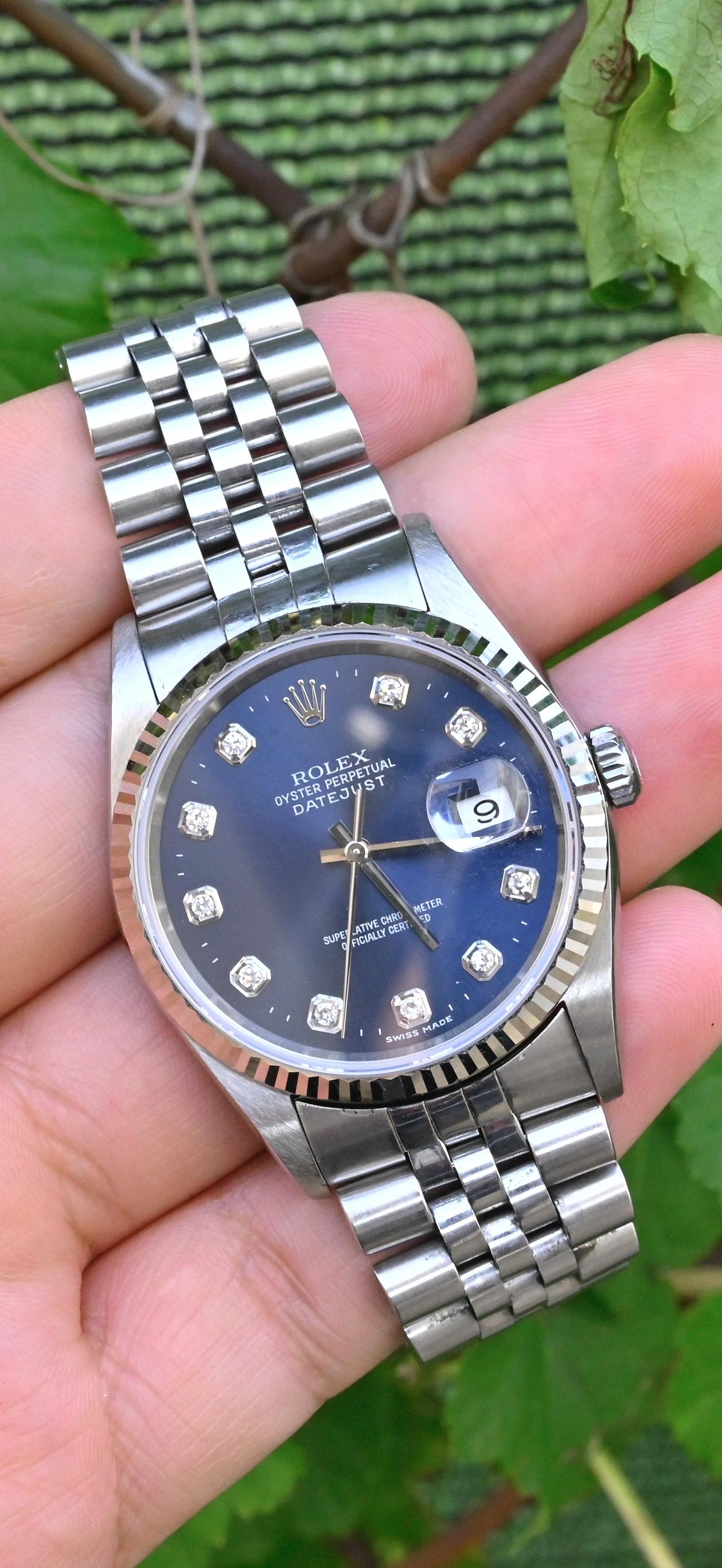 Rolex Datejust 16234 Stainless Steel – Factory Diamond Dial No Holes Y Series