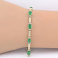 14K Yellow Gold Bracelet 6.03ct Emeralds & 0.93ct Diamond Accents 7 Inches