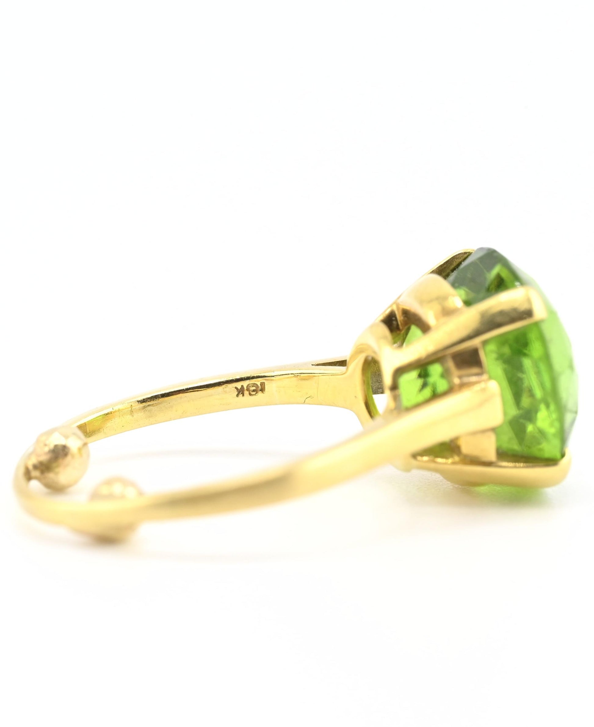 Rare Tiffany & Co 18K Peridot Ring Size 5 IGI Certified