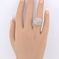 14K White Gold Ring With 3.55 Carats of Natural Diamonds IGI Certified Size 5