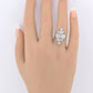 IGI Certified 18K White Gold Art Deco Diamond & Sapphire Ring Size 5.5