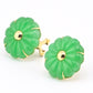 14K Yellow Gold Natural Jade Jadeite Earrings 6.4 DWT IGI Certified