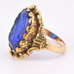 IGI Certified 10K Yellow Gold Carved Spinel Soldier Intaglio Ring Size 5
