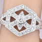 IGI Certified 14K White Gold Geometric Diamond Ring – 0.75 TCW, Size 8