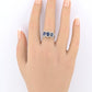 14K White Gold Ring 2.10ct Natural Blue Sapphires & 0.44ct Diamond Accent