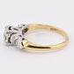 IGI Certified 14K Yellow & White Gold Ring Natural Diamonds Ring Size 4.5