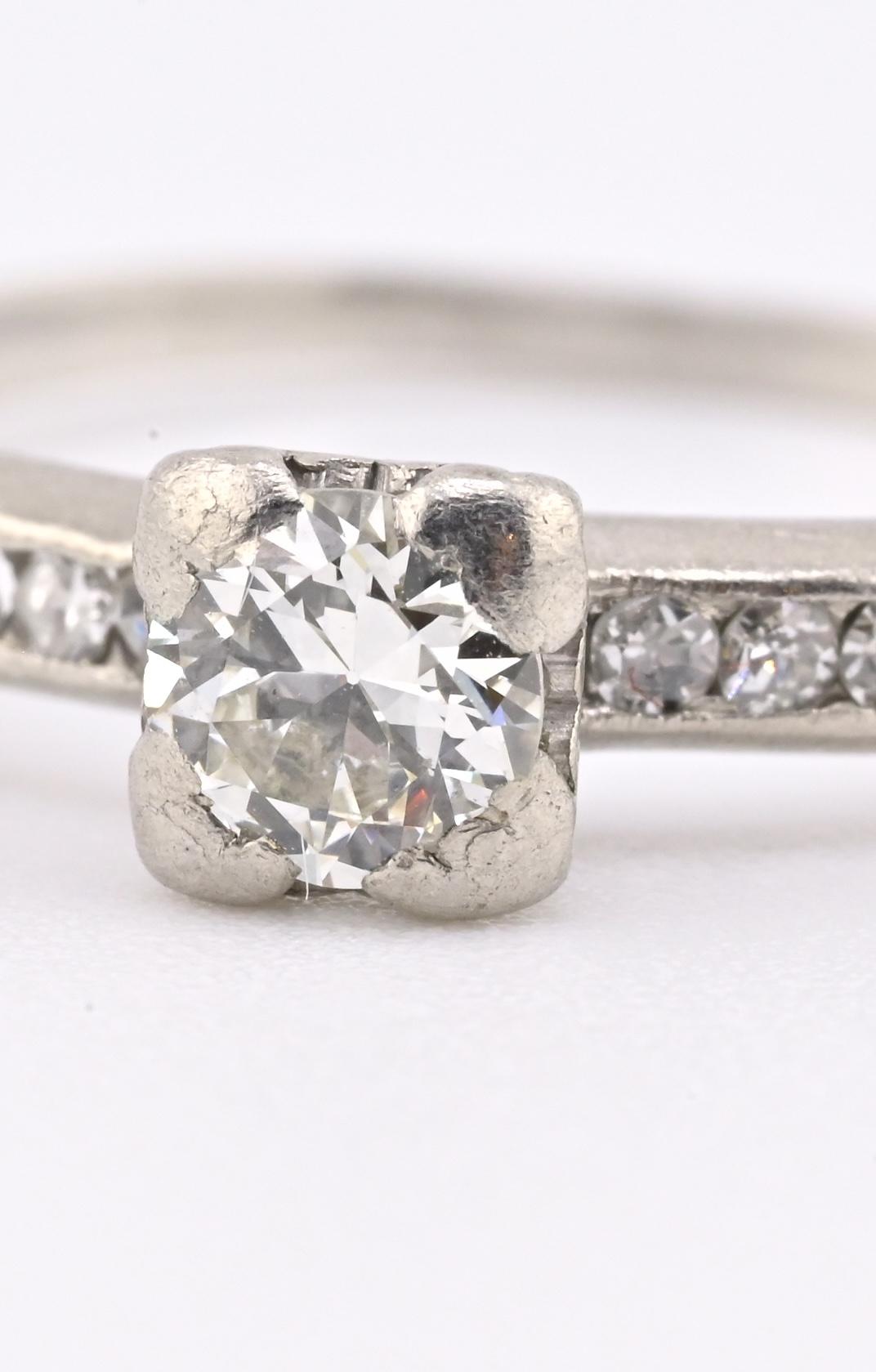 Platinum Diamond Ring With IGI Certificate Natural Diamonds Size 5