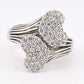 Sonia B 14K White Gold Cluster Diamond Ring – 0.90 TCW, IGI Certified, Size 7