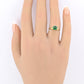 IGI Certified 14K Yellow Gold Ring | Natural Green Gemstone | Size 5.75
