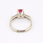 Natural Ruby & Diamond Ring 14K White Gold  IGI Cert Ring Size 6