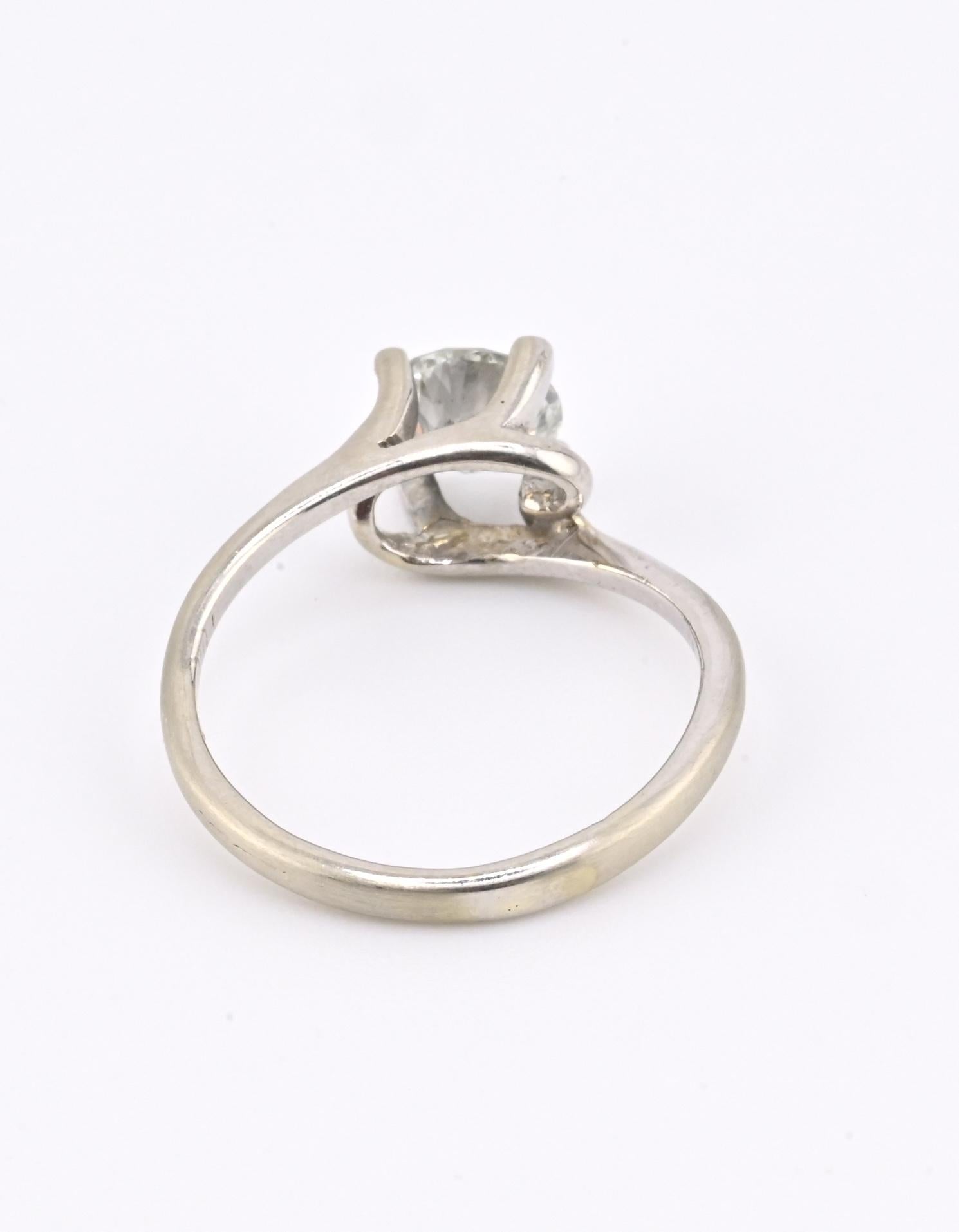 18K White Gold Solitaire Diamond Ring – 0.75 Carat, IGI Certified, Size 5