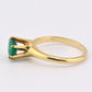 IGI Certified 14K Yellow Gold Ring | Natural Green Gemstone | Size 5.75