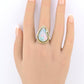 GIA Certified Natural Opal & Diamond 14k Ring – 23x15mm Light Gray Cabochon