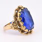 IGI Certified 10K Yellow Gold Carved Spinel Soldier Intaglio Ring Size 5