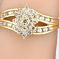 IGI Certified 14K Yellow & White Gold Diamond Cluster Ring – 0.25ct, Size 6.75