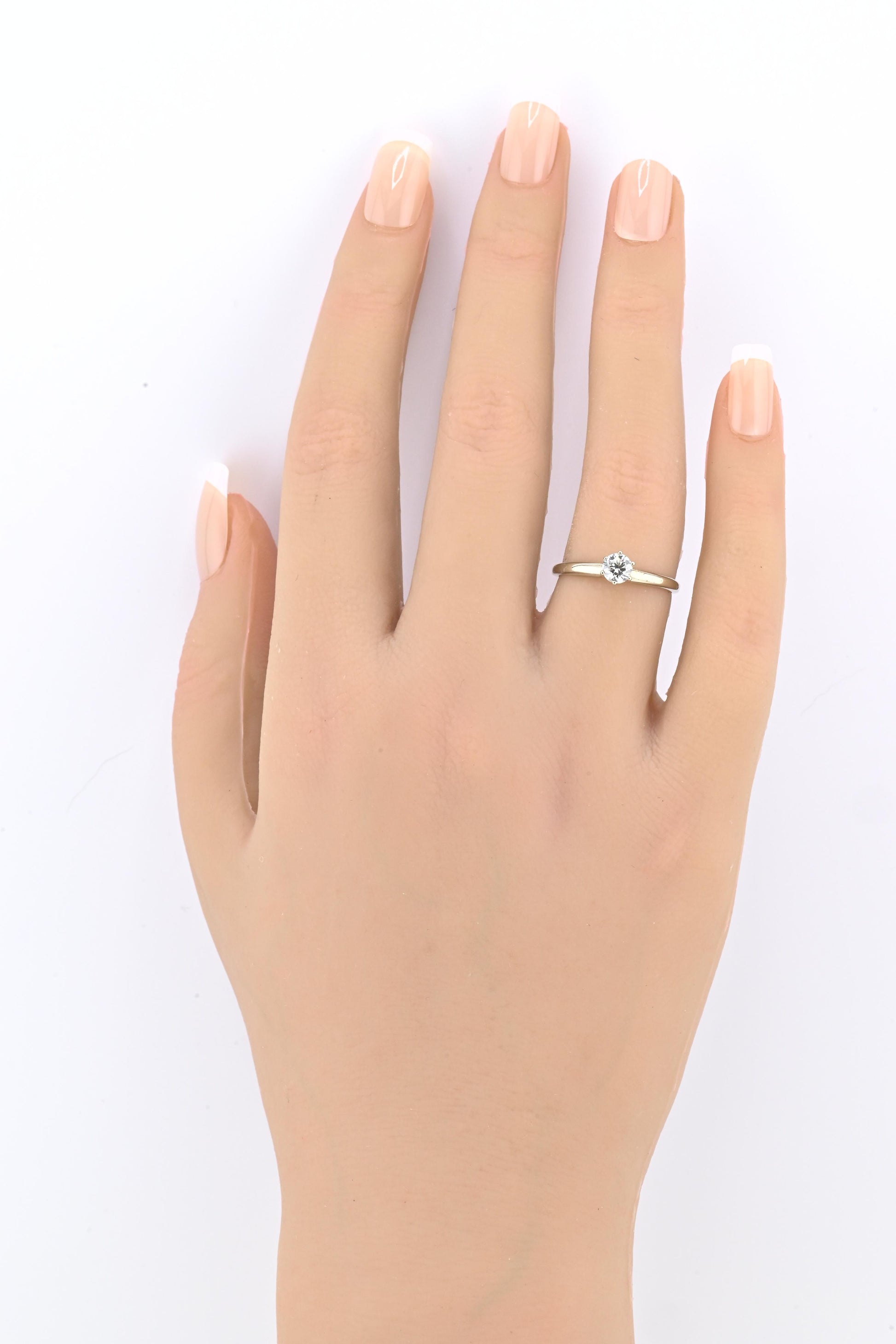 IGI Certified 14K White Gold Solitaire Diamond Ring – 0.45ct, Size 7.5