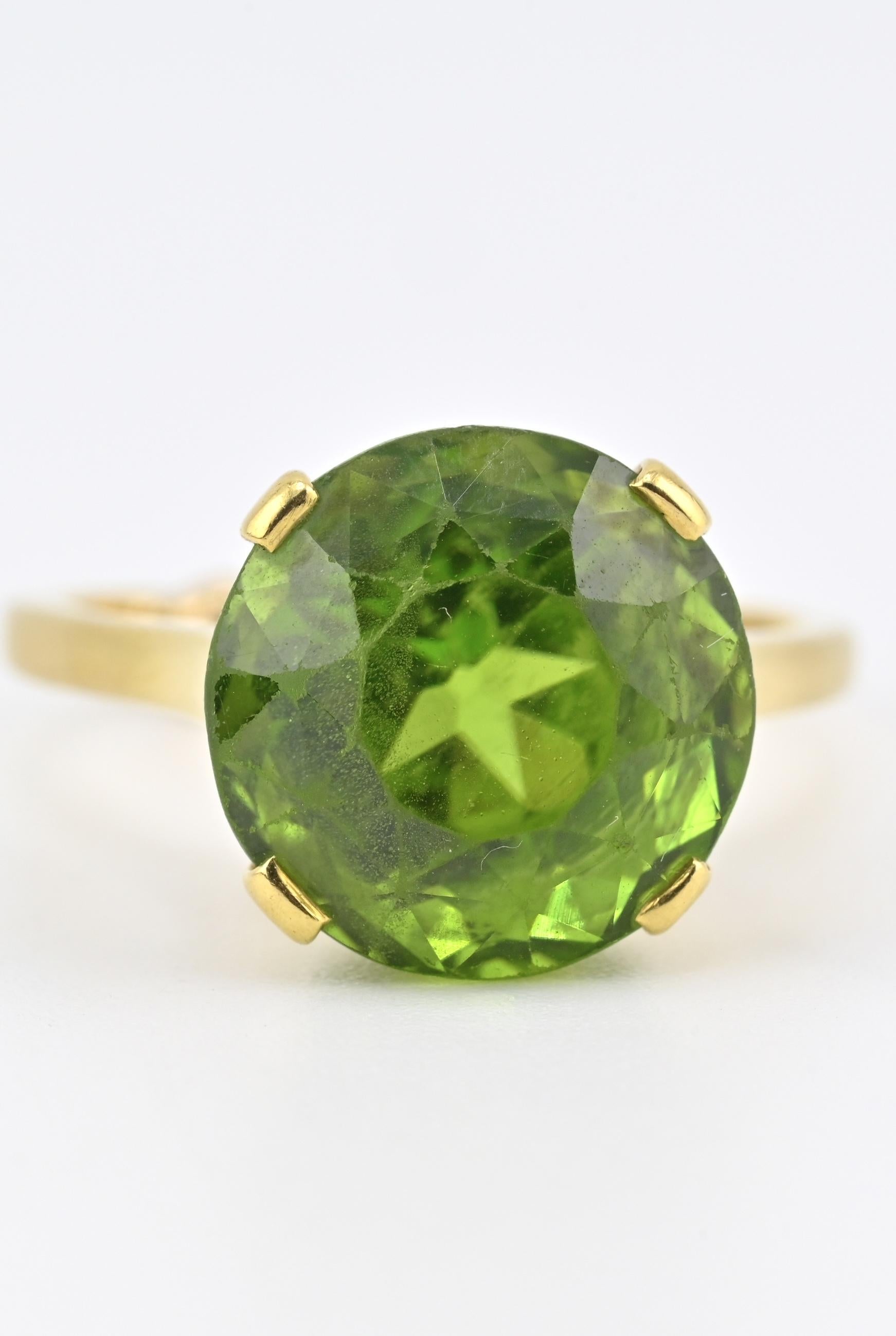 Rare Tiffany & Co 18K Peridot Ring Size 5 IGI Certified