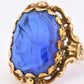 IGI Certified 10K Yellow Gold Carved Spinel Soldier Intaglio Ring Size 5