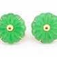 14K Yellow Gold Natural Jade Jadeite Earrings 6.4 DWT IGI Certified