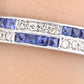 14K White Gold Ring with 0.51ct Blue Sapphires & 0.16ct Diamonds Size 4
