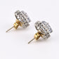 Natural Blue Topaz Diamond Halo Earrings in 14K  White Gold IGI Certified