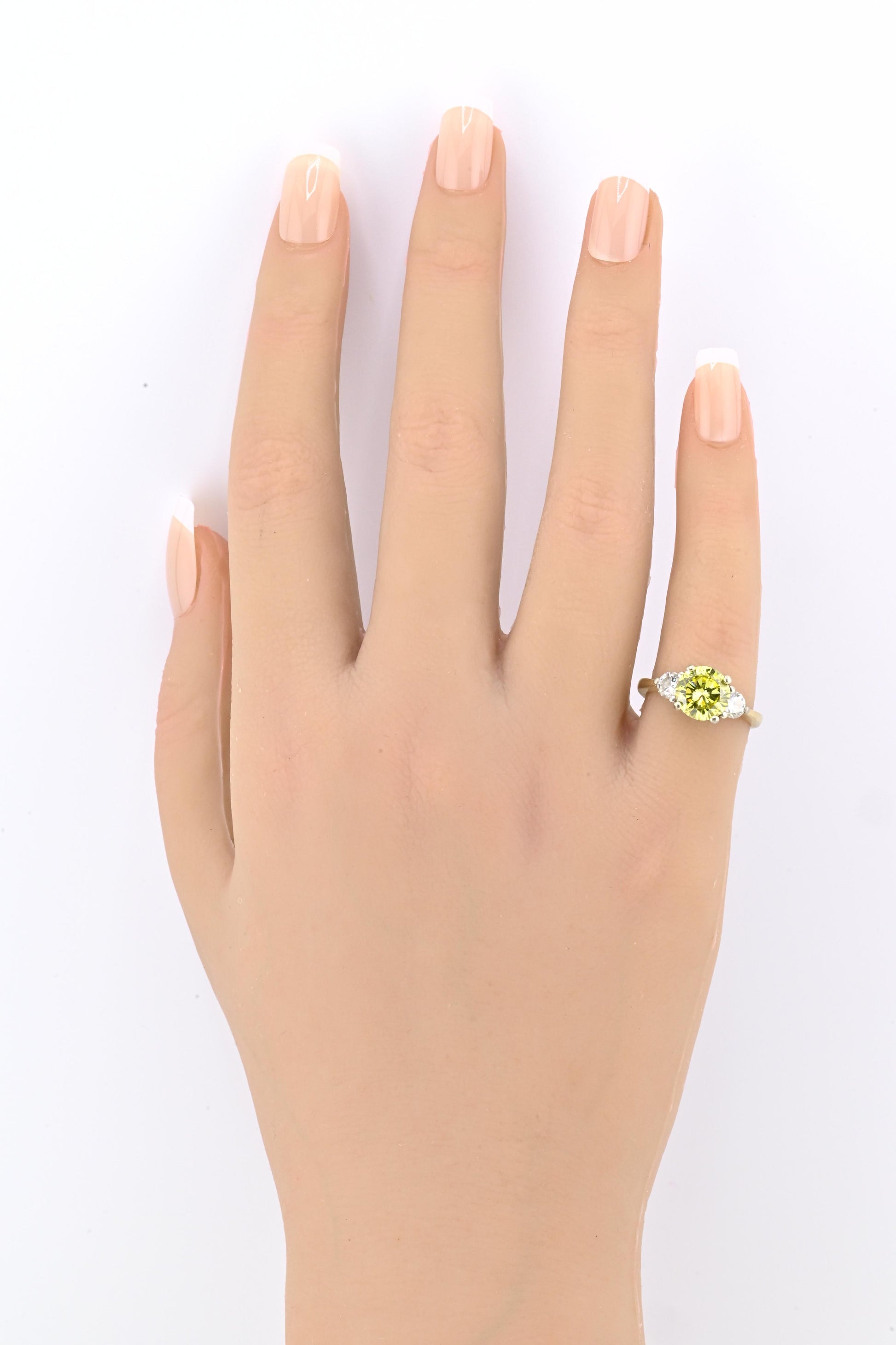 GIA Certified 1.99ct Fancy Intense Yellow Diamond Ring VS1, .50 ct Side Diamonds