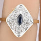 14K Yellow & White Gold Ring With Natural Sapphires, Diamonds Ring Size 6.25