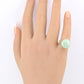 Natural Green Jade Cabochon Ring in 14K Yellow Gold (Round, 12.90ct) IGI Cert.