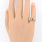 Art Deco 18K White Gold Ring Sapphire & 0.34ct Natural Diamonds Size 4.5