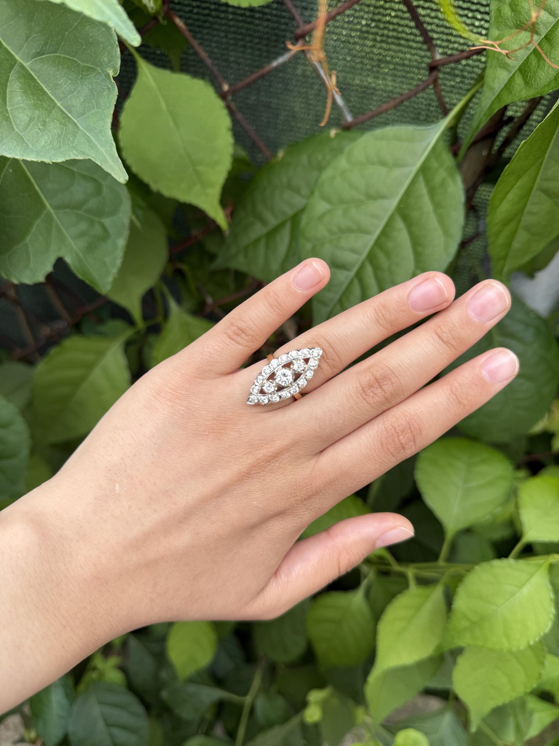 14K White & Yellow Gold Ring with 1.67 Carats of Natural Diamonds, Size 6