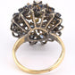 Antique 10K Yellow Gold Ring 1.91ct Natural Sapphires & 0.60ct Opals Size 6.25