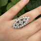 14K White & Yellow Gold Ring with 1.67 Carats of Natural Diamonds, Size 6