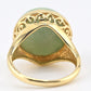 Natural Green Jade Cabochon Ring in 14K Yellow Gold (Round, 12.90ct) IGI Cert.