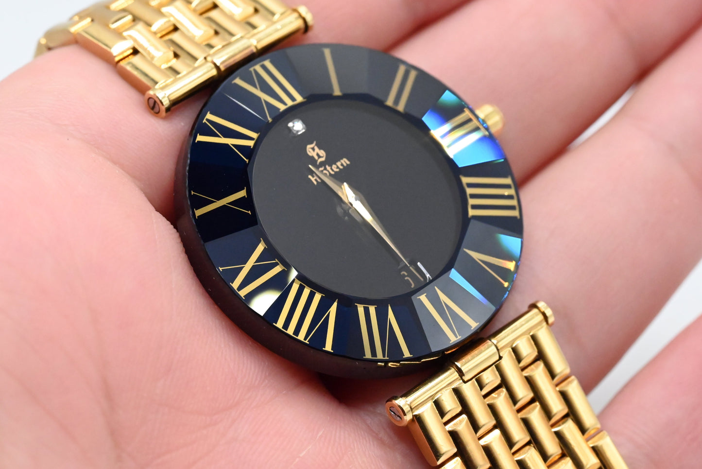 H. Stern 18K Yellow Gold Watch with Sapphire Case