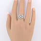 IGI Certified 14K White Gold Geometric Diamond Ring – 0.75 TCW, Size 8