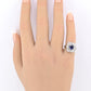 Art Deco 14K White Gold Diamond & Sapphire Ring Size 5 IGI Certified