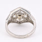 IGI Certified 14K White Gold Geometric Diamond Ring – 0.75 TCW, Size 8