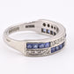 14K White Gold Ring with 0.51ct Blue Sapphires & 0.16ct Diamonds Size 4