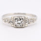 IGI Certified Platinum Art Deco Ring 0.30ct Natural Diamonds Size 5.75