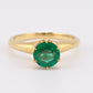 IGI Certified 14K Yellow Gold Ring | Natural Green Gemstone | Size 5.75