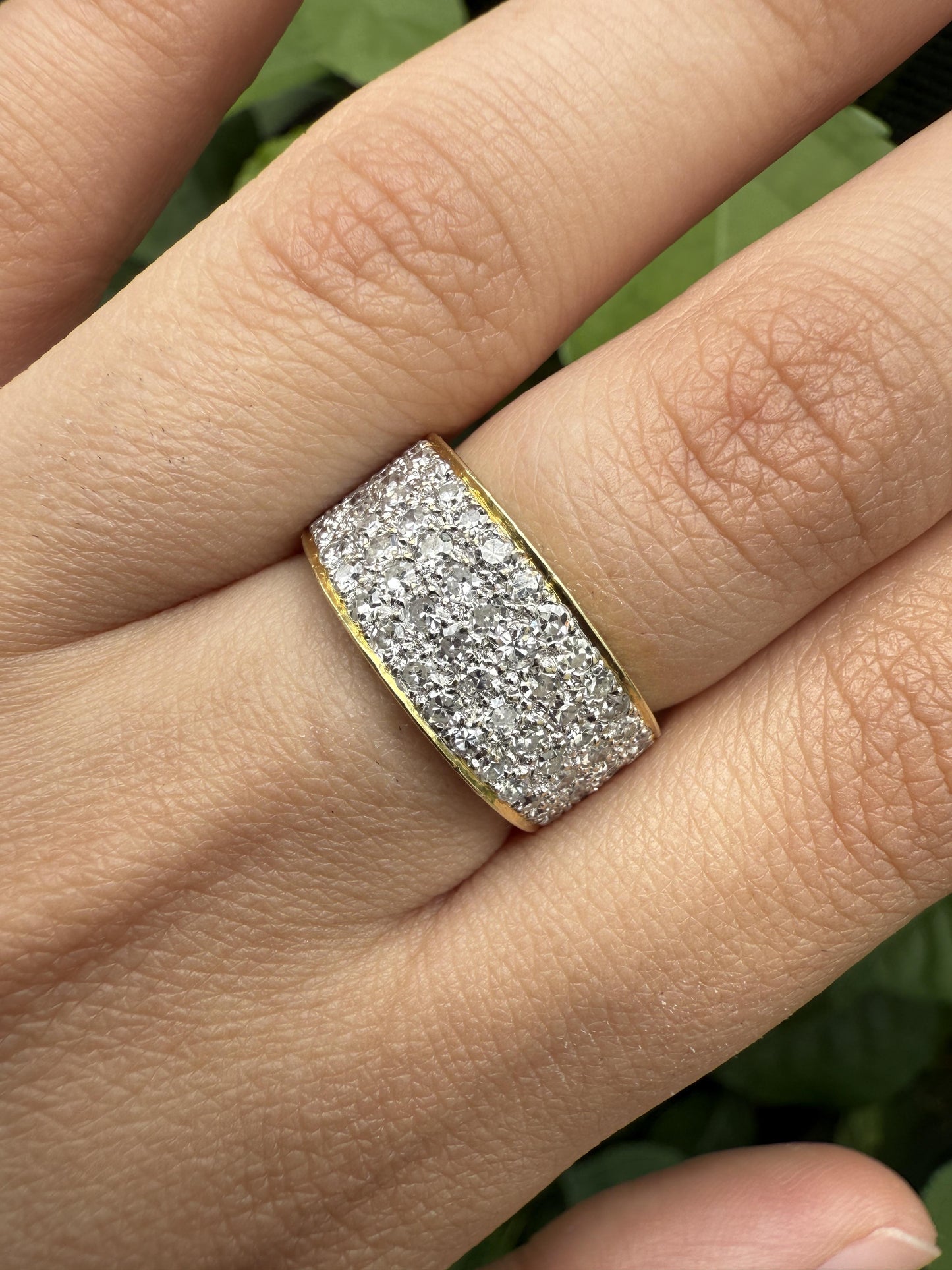 14K Yellow Gold Natural Diamond Band Ring 1.70 Carats IGI Certified